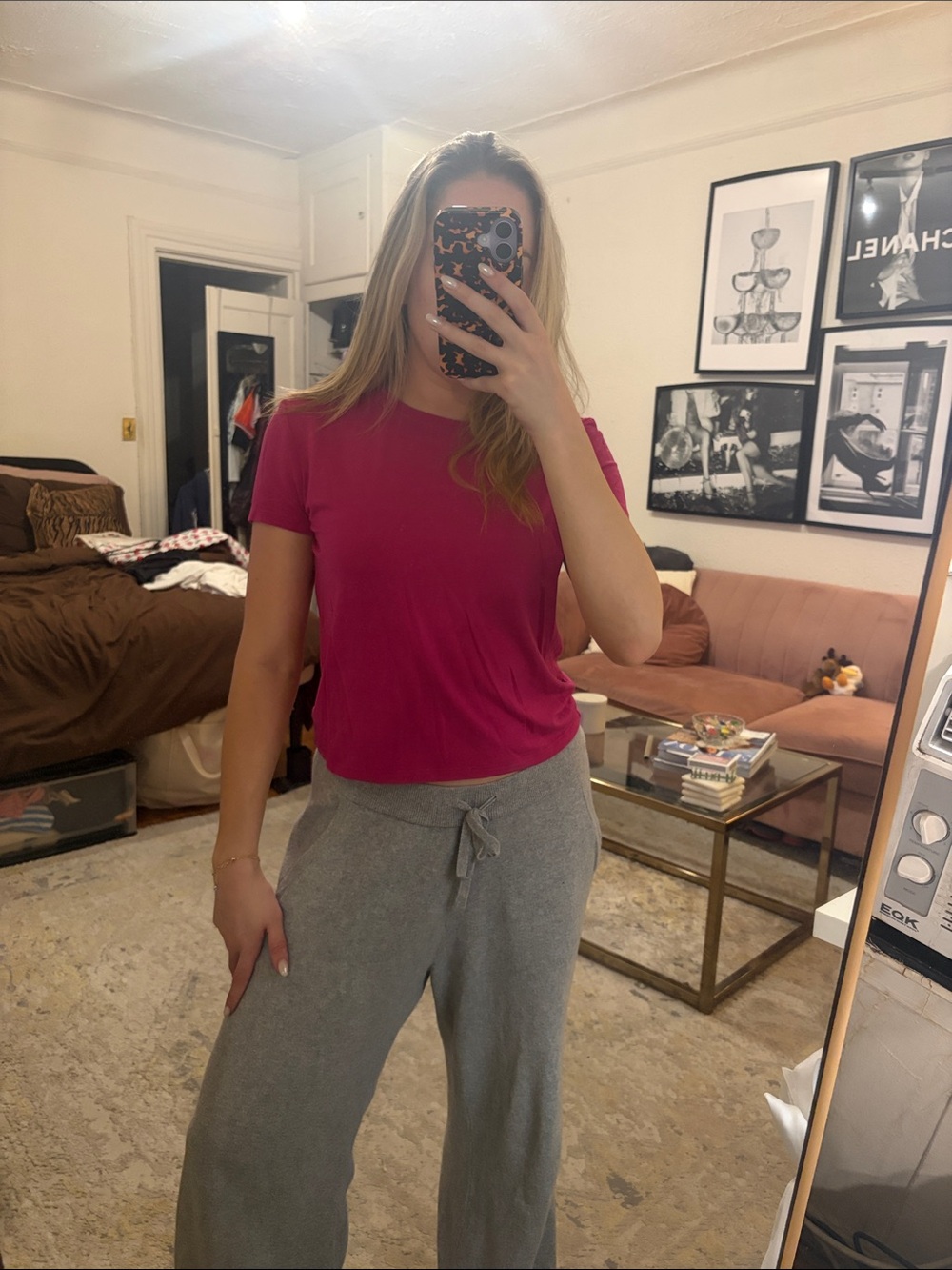 Aritzia Hot Pink T-Shirt